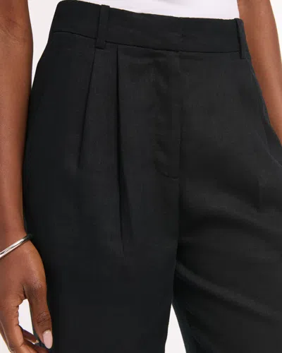 Abercrombie & Fitch A&f Sloane Linen-blend Wide Leg Pant In Black