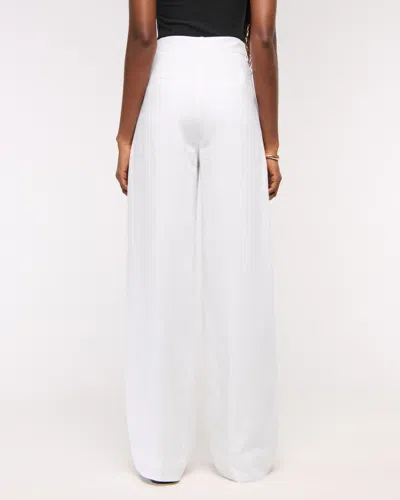 Abercrombie & Fitch A&f Sloane Linen-blend Wide Leg Pant In White