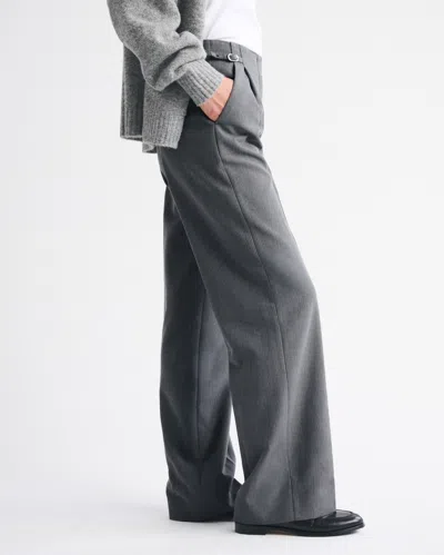 Abercrombie & Fitch A&f Sloane Tailored Hardware Wide Leg Pant In Gray