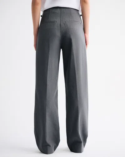 Abercrombie & Fitch A&f Sloane Tailored Hardware Wide Leg Pant In Gray