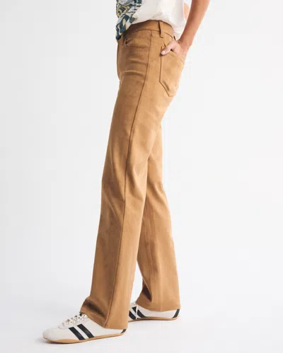 Abercrombie & Fitch High Rise 90s Relaxed Vegan Suede Pant In Brown