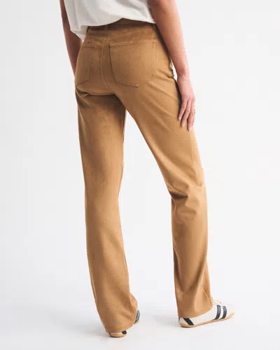 Abercrombie & Fitch High Rise 90s Relaxed Vegan Suede Pant In Brown