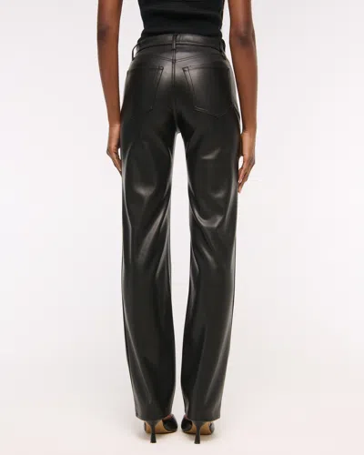 Abercrombie & Fitch High Rise 90s Relaxed Vegan Leather Pant In Black