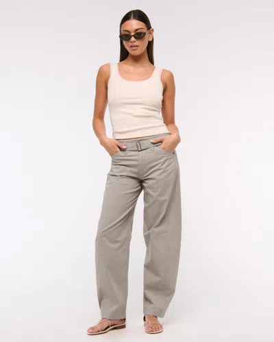 Abercrombie & Fitch Belted Barrel Pant In Gray