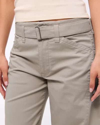 Abercrombie & Fitch Belted Barrel Pant In Gray