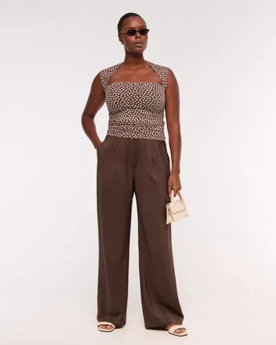 Abercrombie & Fitch A&f Sloane Crepe Tailored Wide Leg Pant In Neutral