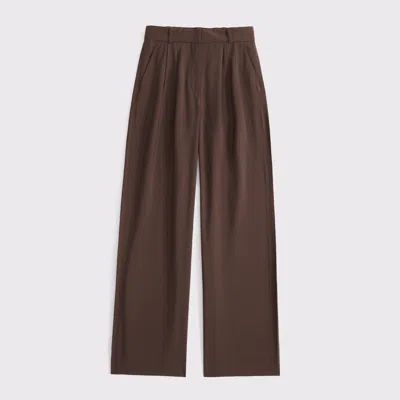 Abercrombie & Fitch A&f Sloane Crepe Tailored Wide Leg Pant In Neutral