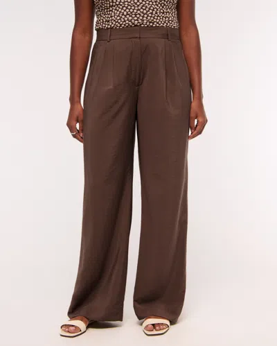 Abercrombie & Fitch A&f Sloane Crepe Tailored Wide Leg Pant In Neutral