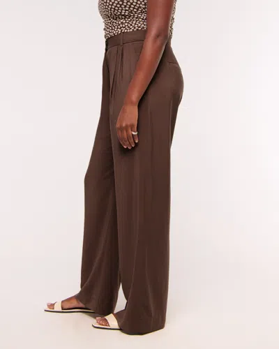 Abercrombie & Fitch A&f Sloane Crepe Tailored Wide Leg Pant In Neutral