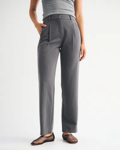 Abercrombie & Fitch A&f Quinn Tailored Straight Pant In Gray