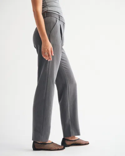 Abercrombie & Fitch A&f Quinn Tailored Straight Pant In Gray