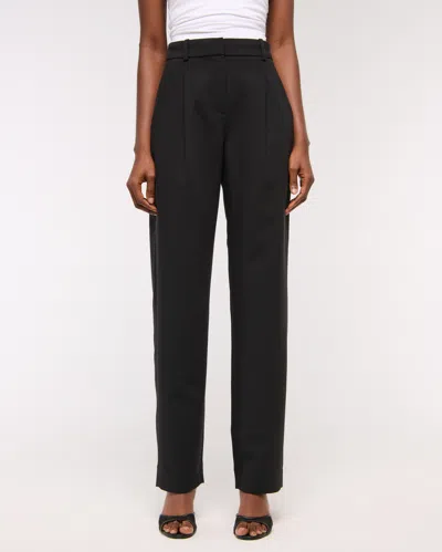 Abercrombie & Fitch A&f Quinn Tailored Straight Pant In Black