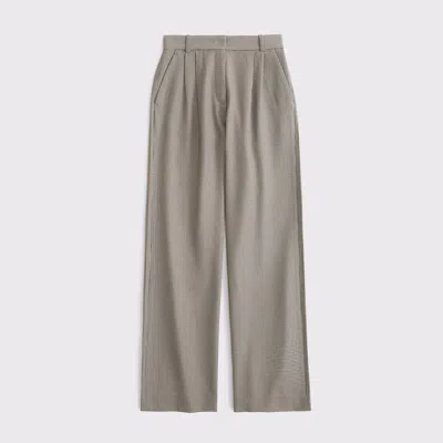 Abercrombie & Fitch Curve Love A&f Sloane Tailored Wide Leg Pant In Brown