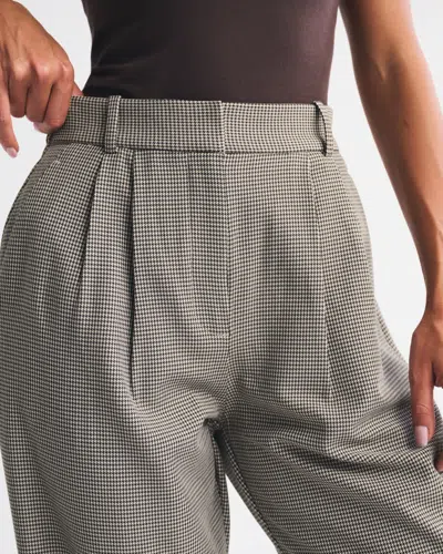 Abercrombie & Fitch Curve Love A&f Sloane Tailored Wide Leg Pant In Brown