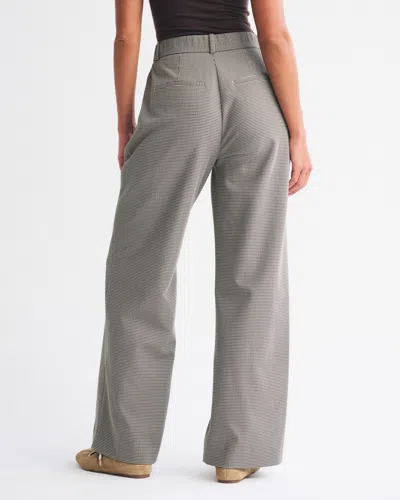 Abercrombie & Fitch Curve Love A&f Sloane Tailored Wide Leg Pant In Brown