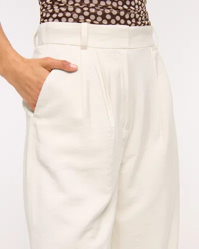 Abercrombie & Fitch A&f Sloane Crepe Tailored Wide Leg Pant In White
