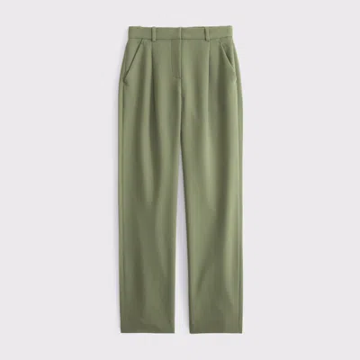 Abercrombie & Fitch A&f Quinn Tailored Straight Pant In Green