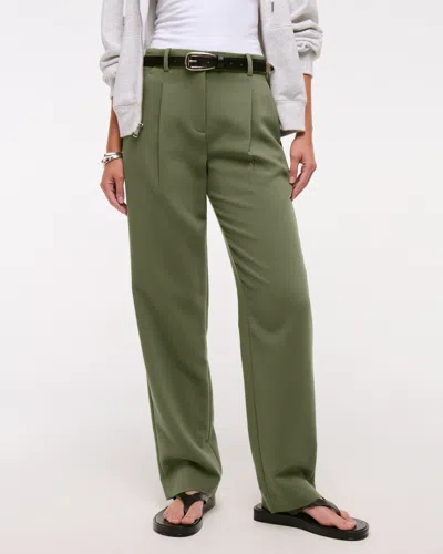 Abercrombie & Fitch A&f Quinn Tailored Straight Pant In Green