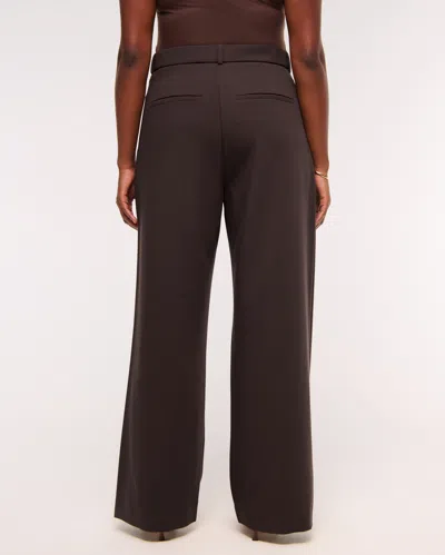 Abercrombie & Fitch A&f Sloane Tailored Wide Leg Pant In Brown