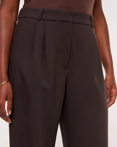 Abercrombie & Fitch A&f Sloane Tailored Wide Leg Pant In Brown
