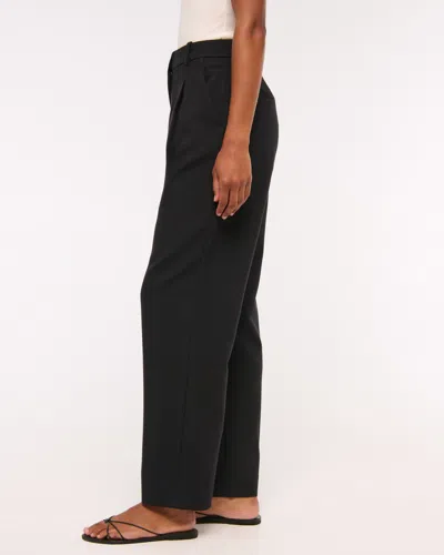 Abercrombie & Fitch Curve Love A&f Quinn Tailored Straight Pant In Black