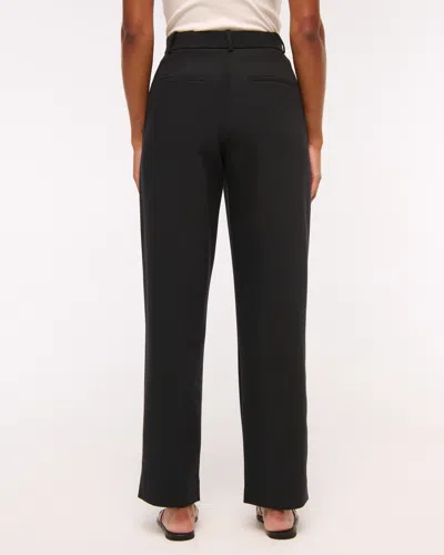 Abercrombie & Fitch Curve Love A&f Quinn Tailored Straight Pant In Black