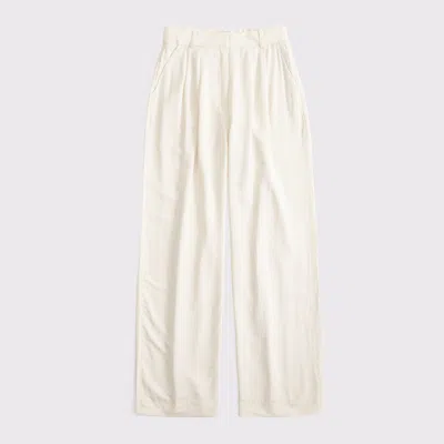 Abercrombie & Fitch Curve Love A&f Sloane Crepe Tailored Wide Leg Pant In Neutral