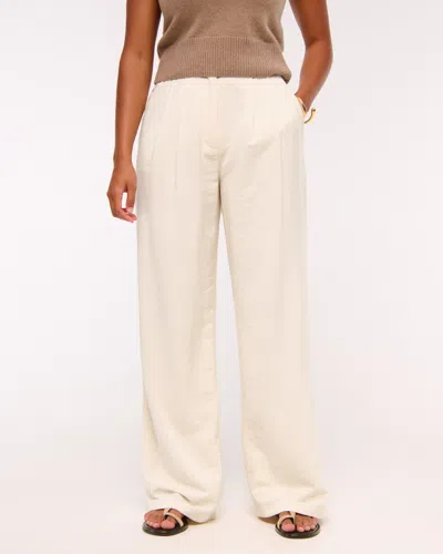 Abercrombie & Fitch Curve Love A&f Sloane Crepe Tailored Wide Leg Pant In Neutral