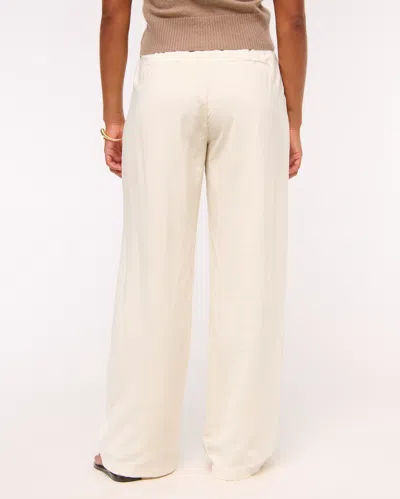 Abercrombie & Fitch Curve Love A&f Sloane Crepe Tailored Wide Leg Pant In Neutral