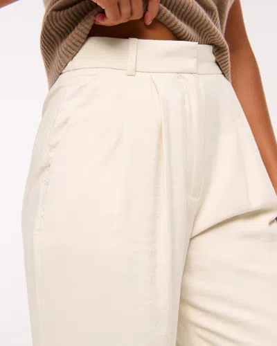Abercrombie & Fitch Curve Love A&f Sloane Crepe Tailored Wide Leg Pant In Neutral