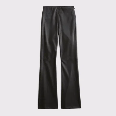 Abercrombie & Fitch High Rise Slim Boot Vegan Leather Pant In Black