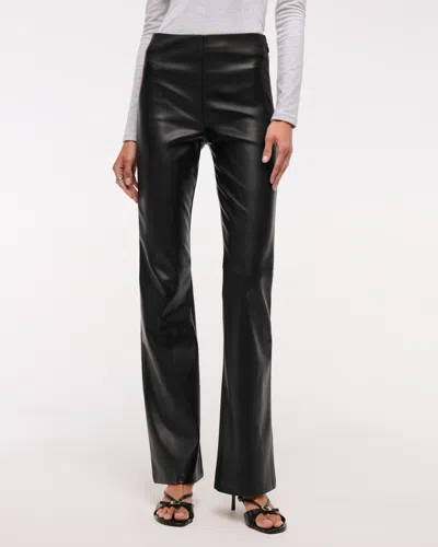 Abercrombie & Fitch High Rise Slim Boot Vegan Leather Pant In Black