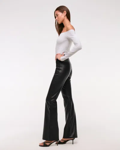 Abercrombie & Fitch High Rise Slim Boot Vegan Leather Pant In Black