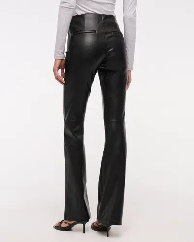 Abercrombie & Fitch High Rise Slim Boot Vegan Leather Pant In Black