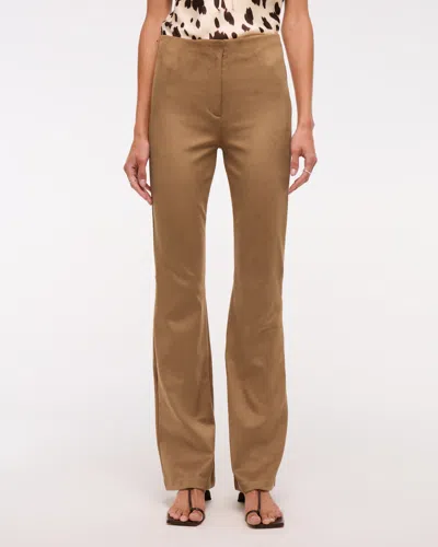 Abercrombie & Fitch High Rise Slim Boot Vegan Suede Pant In Brown