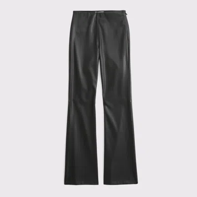 Abercrombie & Fitch Curve Love High Rise Slim Boot Vegan Leather Pant In Black