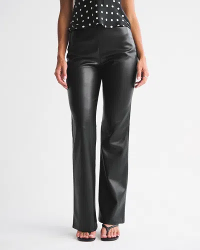 Abercrombie & Fitch Curve Love High Rise Slim Boot Vegan Leather Pant In Black