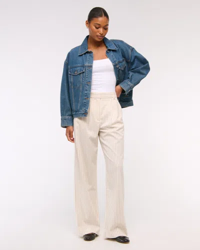 Abercrombie & Fitch Curve Love A&f Sloane Tailored Wide Leg Pant In Black