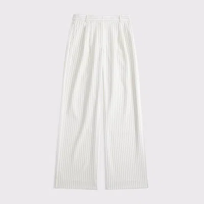 Abercrombie & Fitch Curve Love A&f Sloane Tailored Wide Leg Pant In Black