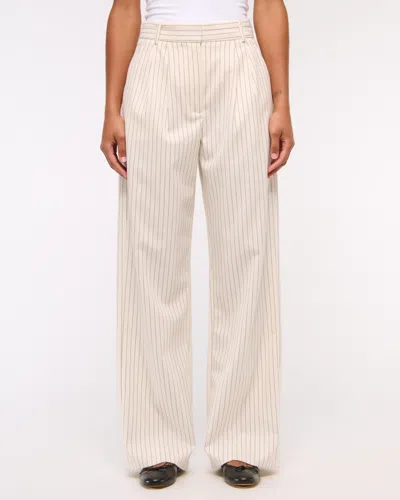 Abercrombie & Fitch Curve Love A&f Sloane Tailored Wide Leg Pant In Black