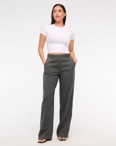 Abercrombie & Fitch Curve Love Tailored Wide Leg Pant In Multi