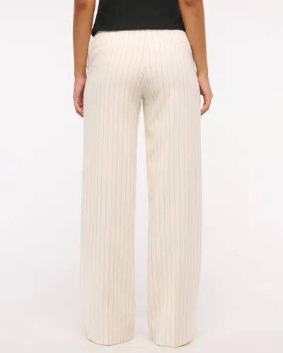 Abercrombie & Fitch Tailored Wide Leg Pant In Neutral