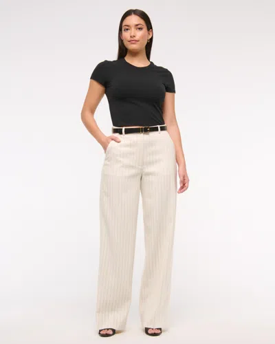 Abercrombie & Fitch Curve Love Tailored Wide Leg Pant In Black