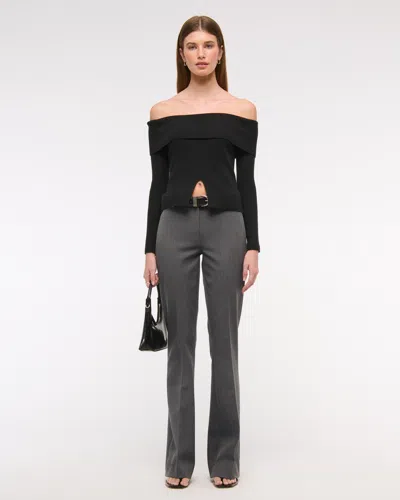 Abercrombie & Fitch Low Rise Stretch Slim Boot Pant In Gray