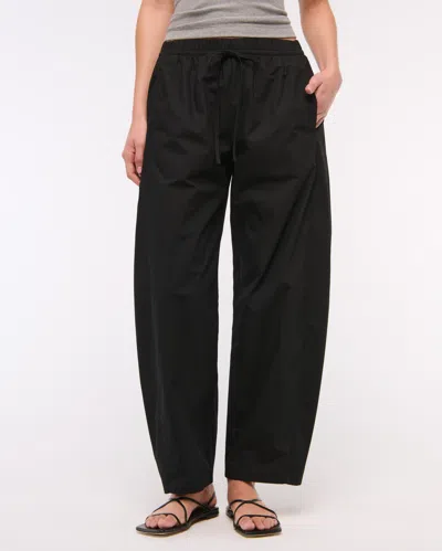 Abercrombie & Fitch Poplin Barrel Pull-on Pant In Black