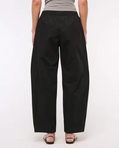 Abercrombie & Fitch Poplin Barrel Pull-on Pant In Black