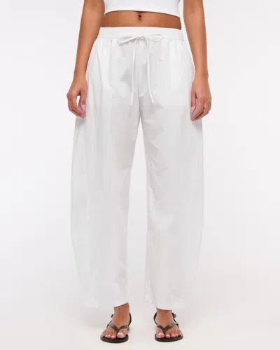 Abercrombie & Fitch Poplin Barrel Pull-on Pant In White