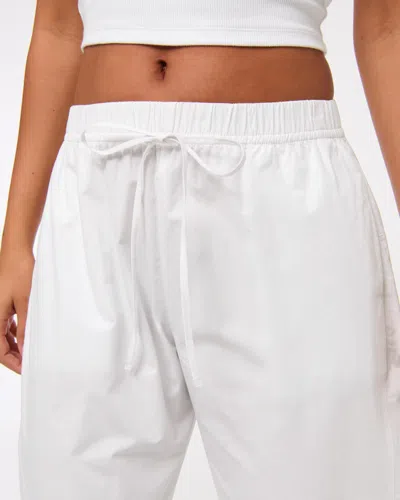 Abercrombie & Fitch Poplin Barrel Pull-on Pant In White