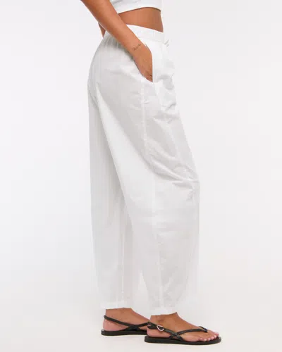 Abercrombie & Fitch Poplin Barrel Pull-on Pant In White