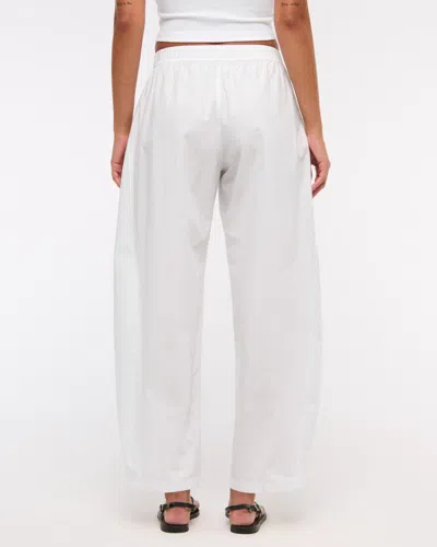 Abercrombie & Fitch Poplin Barrel Pull-on Pant In White